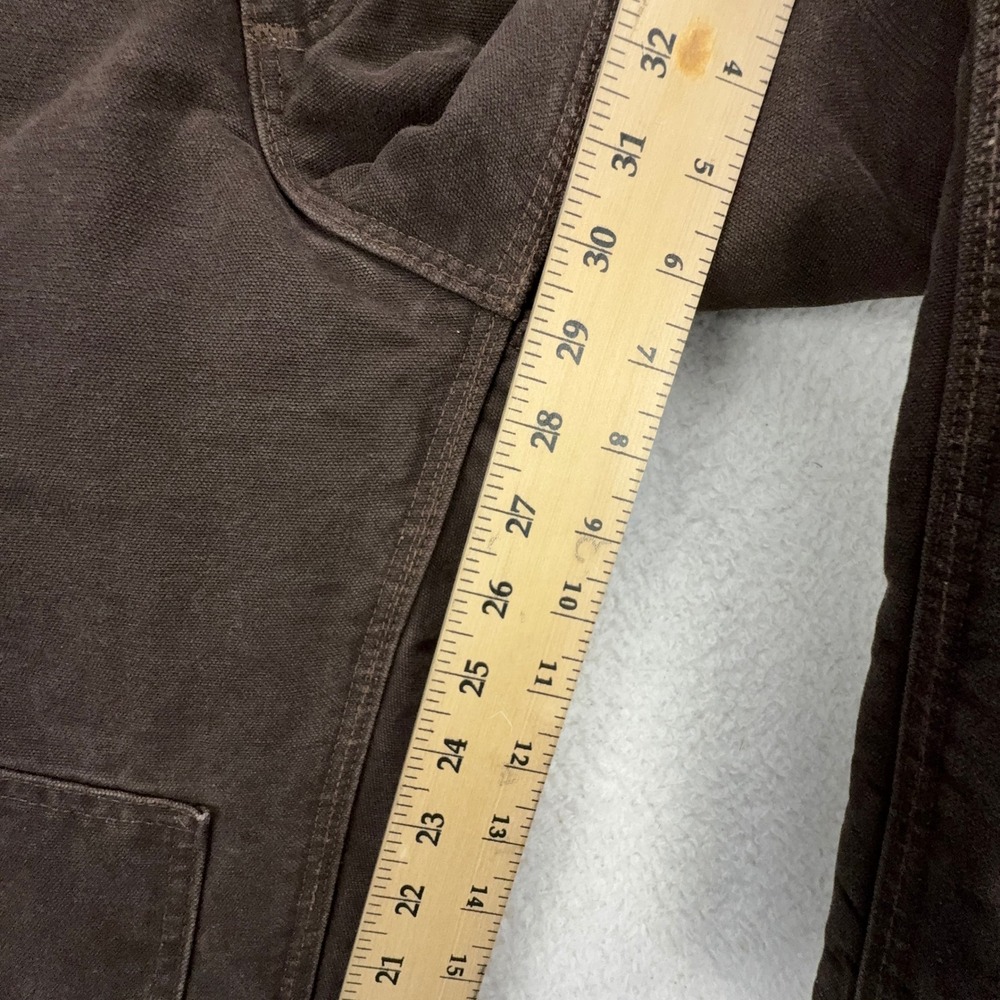 Carhartt R27 DKB Quilt Lined Sandstone Bib Overalls Dark Brown 32 x 30 Mens - Picture 7 of 13